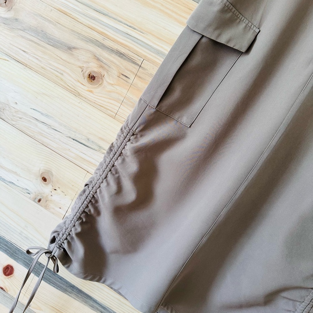 Cider Beige Midi Skirt cargo with Pocket and Drawstring - Picture 10 of 11